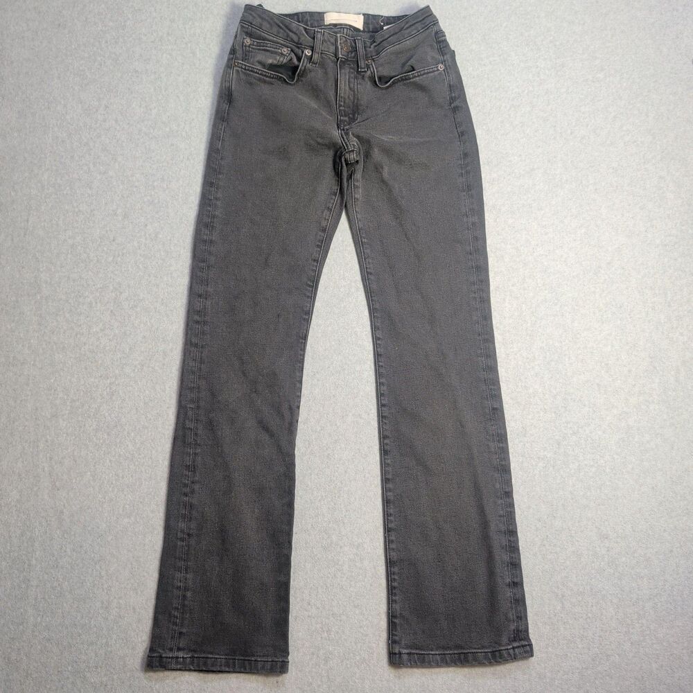 Jeanerica Jeans Womens 25/32 Black 2 Weeks High Rise Straight Stretch Denim